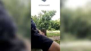 Playing with dick while guy walks by and another guy drives by, nice sunny afternoon 420sexy4U - Free Gay Porn