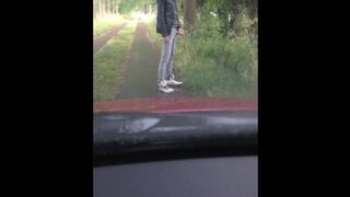 Pissing in Public on a Car smellmydick - SeeBussy.com