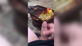Cooking Food & Jerking by the Campfire, Cumming all over my Meat, then Pissed on the Fire to Put out Jetsfan1983 - BussyHunter.com
