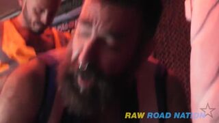 Bends him over and goes BB into this Builder Bloke Raw Road Nation - BussyHunter.com