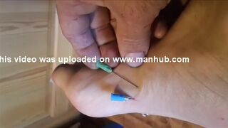 Needles in feet  Free Gay Porn