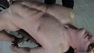 Guy get suspended by his balls and then the torture starts