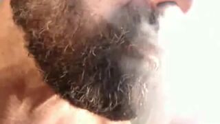 Biker Bear Smokes Then Jerks Off  - Free Gay Porn