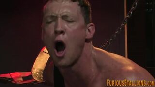 Bound buff hairy bear  at GayMenHDTV.com