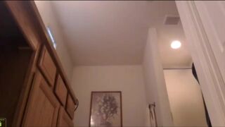 Daddy strips and showers