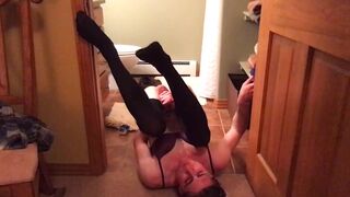 Sissy Crossdresser Jen Solo Masturbation (Self-Facial)