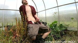 Twink Boy Cum Outside in Work Boots