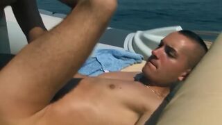 The guys sailed from the shore in a boat so that they would not be disturbed