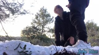 Fucking in the Snow Jake Eats Ice and Semen