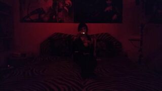 Beth Kinky - Sexy goth pyromaniac play with matches in mysterius red light Beth Kinky