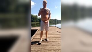 Hairy Ginger playing with dick at the river and on the dock 420sexy4U