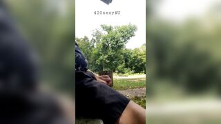 Playing with dick while guy walks by and another guy drives by, nice sunny afternoon 420sexy4U 2
