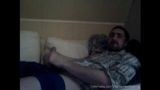 Verbal stepbro in Maine gets dirty on webcam with his huge uncut cock and balls. Video@ Onlyfans julian wolfgang