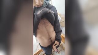 hairy chest boy peeing a big stream pee nathan nz