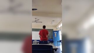 classroom empty, so i seat in a table and relax nathan nz