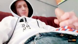 Horny Hoodie handjob Mason Shock