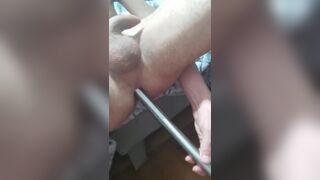 Shoving up a long metal pole deep up my skinny tight ass Peter bony - Amateur Gay Porn