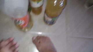 4 bottles filled up with my piss nathan nz