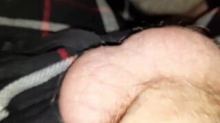 RISKY next to stepbro, playing with my cock ⁄ quickie ⁄ hairy balls ⁄ teasing EvilTwinks