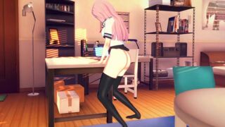Gamer Girl Forgets to Turn off the Stream Masturbates on the table [3d hentai] YR Lesnik