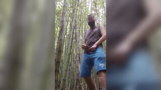 man alone in the woods peeing and relaxing nathan nz