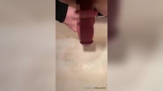 The guy in the bathroom jerked off his fat dick and cummed Cris Fabio