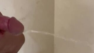 Pissing into shower with hard cock using soap holder as urinal sexymanmk26 2