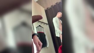 Sexy boy cumming in public fitting room David Six 2
