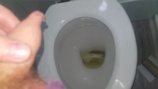 Uncut cock pissing comp