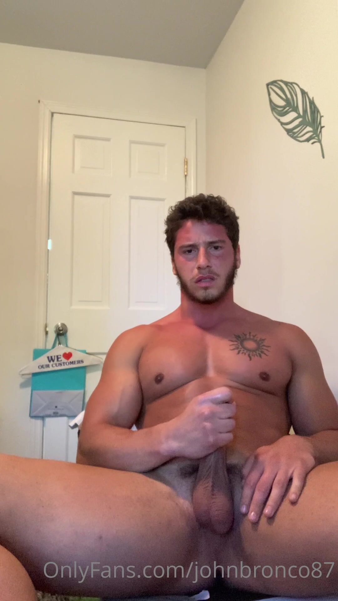 OnlyFans - John Bronco - 2021-05-19 jerking off my morning wood sticking my cum in my ass just