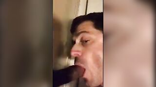 Sucking BBC At The Glory Hole With CIM And Swallow
