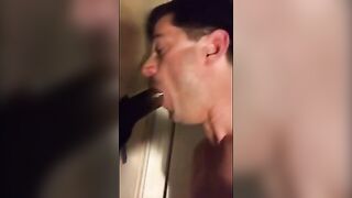 Sucking BBC At The Glory Hole With CIM And Swallow
