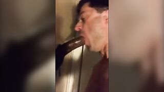 Sucking BBC At The Glory Hole With CIM And Swallow