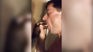 Sucking BBC At The Glory Hole With CIM And Swallow
