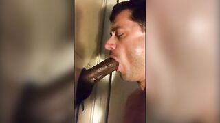Sucking BBC At The Glory Hole With CIM And Swallow