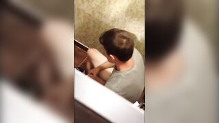 Str8 Spy Boy In Public Toilet