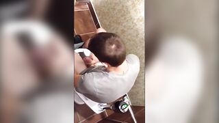 Str8 Spy Boy In Public Toilet