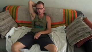 Daddies Boy Strips, Strokes Moans and uses Buttplug while Watching Porn russiegoodboy - BussyHunter.com