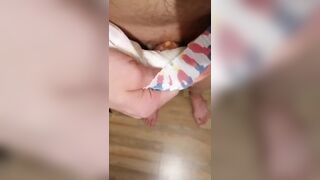 Twink Soaks Huge Diaper then Cums Hard Humping Pillow diaperbabyslut - BussyHunter.com