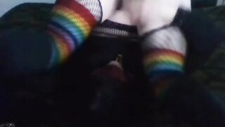 shemale big balls nely big ass tranny self facial4
