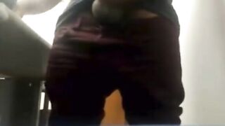milking his big uncut brazilian donkey dick at work3