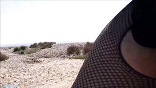 public crossdressing and wanking on the beach3