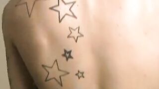 inked amateur teases with his slim fit body and masturbates