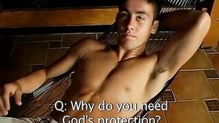 thick and rock hard cock latino jerks off in kinky solo act