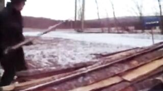 grandpa in a sawmill
