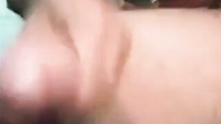 latino with thick fat uncut cock cums thick load4