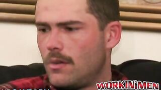 hairy stud shoots a thick load after intense masturbation