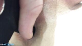twink fucks his tight virgin hole with dildo amateur