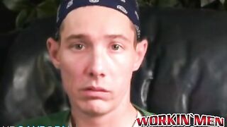 rough gay shows off his body and big cock while masturbating