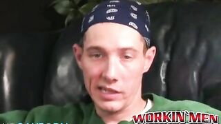 rough gay shows off his body and big cock while masturbating